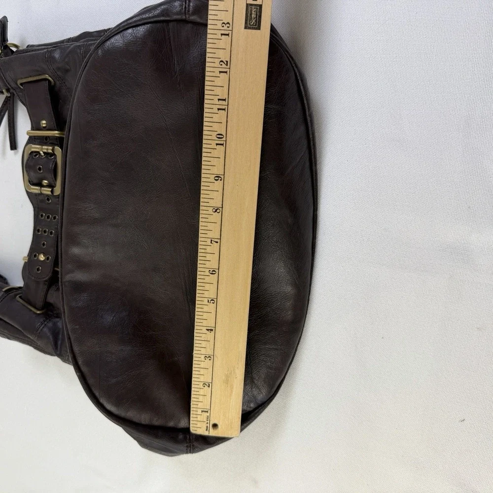 Brown Leather Hobo Bag Purse Large Handbag‎ Gold Hardware Boho Hippie Peasant